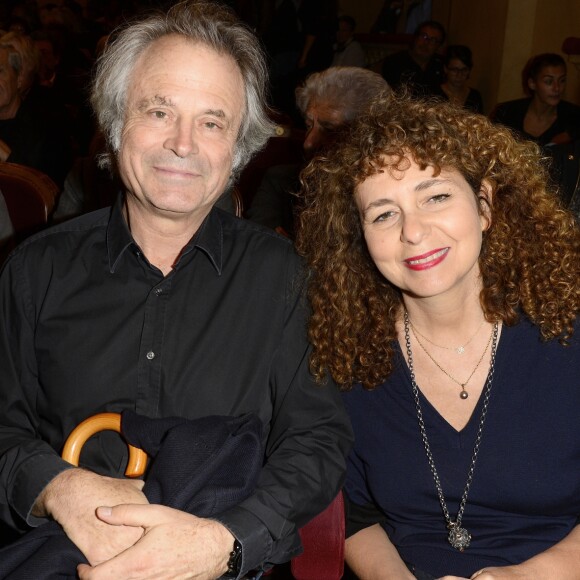 Franz-Olivier Giesbert et sa compagne Valérie Toranian - Générale de la pièce de théâtre "Le Mensonge" au théâtre Edouard VII à Paris, le 14 septembre 2015.