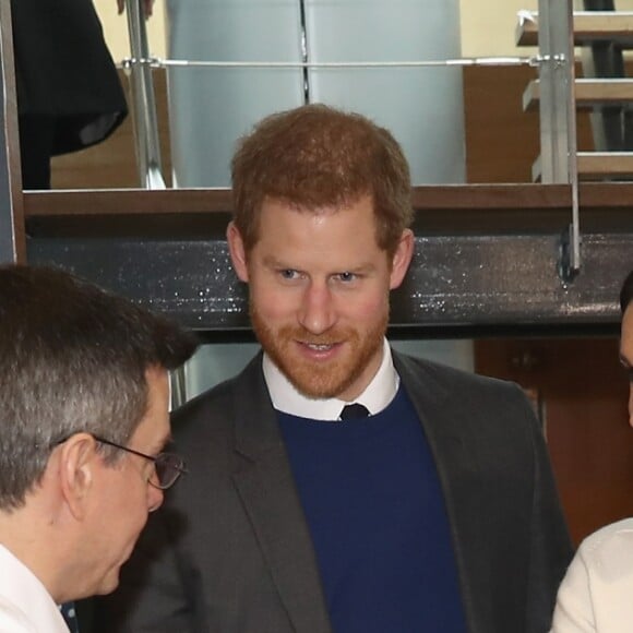 Le prince Harry et Meghan Markle ont visité le campus scientifique Catalyst Inc où étaient rassemblés des entrepreneurs innovants le 23 mars 2018 à Belfast.