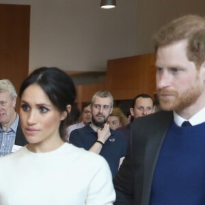 Le prince Harry et Meghan Markle ont visité le campus scientifique Catalyst Inc où étaient rassemblés des entrepreneurs innovants le 23 mars 2018 à Belfast.