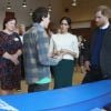 Le prince Harry et Meghan Markle ont visité le campus scientifique Catalyst Inc où étaient rassemblés des entrepreneurs innovants le 23 mars 2018 à Belfast.