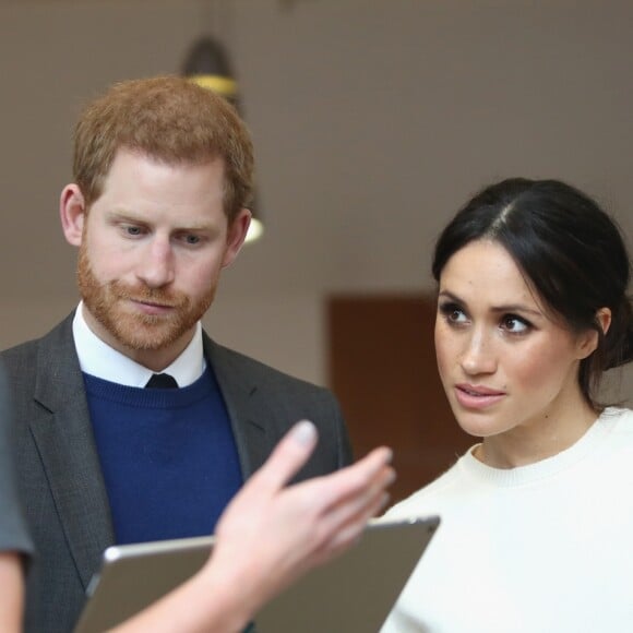 Le prince Harry et Meghan Markle ont visité le campus scientifique Catalyst Inc où étaient rassemblés des entrepreneurs innovants le 23 mars 2018 à Belfast.