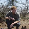 Le prince Harry visite une scène de crime avec une équipe médico-légale après qu'un rhinocéros a été tué par des braconniers dans le Parc national Kruger en Afrique du Sud le 2 décembre 2015.