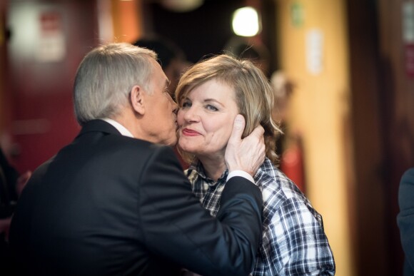 Exclusif - Salvatore Adamo et Diane Tell - Backstage de l'émission TV "Toujours ensemble, notre raison d'être" à l'occasion du Sidaction 2018 au Casino de Paris. Le 24 mars 2018 © Christophe Clovis-Cyril Moreau / Bestimage