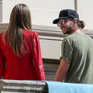 Heidi Klum et Tom Kaulitz - Le jury de 'America's Got Talent' en pleine tournage à Los Angeles, le 25 mars 2018.