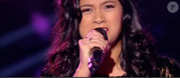 Alice N'Guyen dans "The Voice 7" sur TF1 le 31 mars 2018.