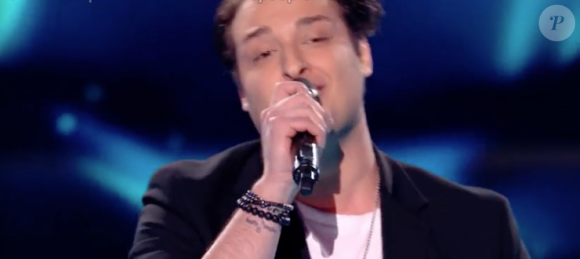 Angelo dans "The Voice 7" sur TF1 le 31 mars 2018.