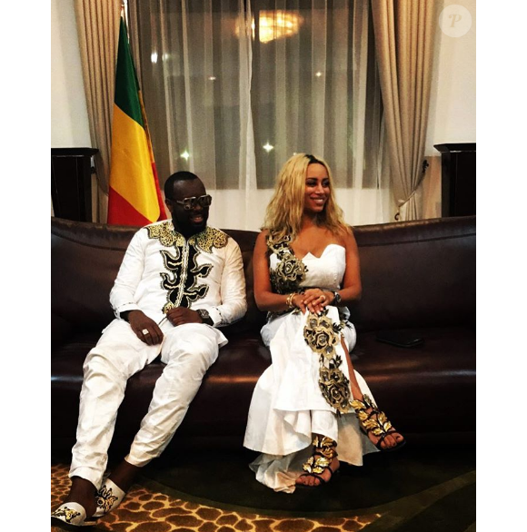 Maître Gims et sa femme DemDem ont rencontré le président de la république du Mali, Ibrahim Boubacar Keïta. Photo postée sur Instagram en janvier 2017.