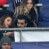 Exclusif - Camille Cerf et Tarek Boudali dans les tribunes du Stade de France lors du match de football amical France - Colombie à Saint-Denis le 23 mars 2018