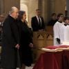 Le roi Juan Carlos Ier d'Espagne et la reine Sofia lors de la messe commémorant le 25e anniversaire de la mort de dom Juan de Borbon (Jean de Bourbon), père du roi Juan Carlos Ier, le 3 avril 2018 au monastère San Lorenzo de El Escorial.