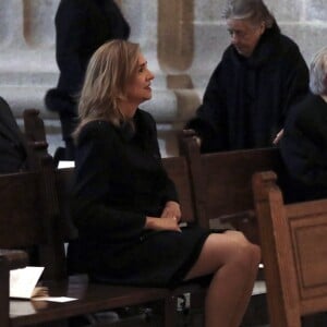 L'infante Cristina d'Espagne, Carlos Zurita et la princesse Margarita de Bourbon lors de la messe commémorant le 25e anniversaire de la mort de dom Juan de Borbon (Jean de Bourbon), père du roi Juan Carlos Ier, le 3 avril 2018 au monastère San Lorenzo de El Escorial.