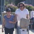 Exclusif - Shannen Doherty et son mari Kurt Iswarienko vont faire des courses à Malibu, le 22 avril 2017.