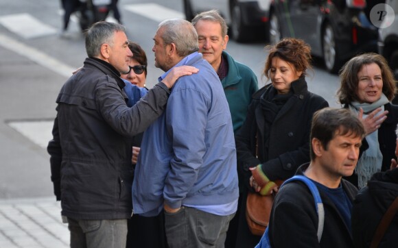 Exclusif - Laurent Gamelon, Annie Grégorio - Obsèques de Marcel Philippot en l'église Saint-Roch de Paris, France, le 6 avril 2018. © Veeren/Bestimage