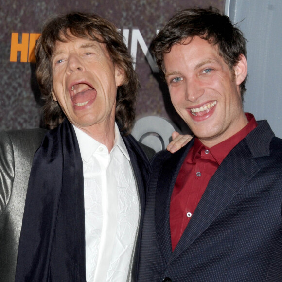 Mick Jagger et son fils James Jagger - Première de la série 'Vinyl' au Théâtre Ziegfeld à New York le 15 janvier 2016.