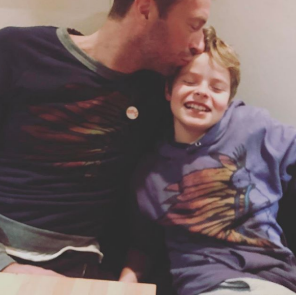 Chris Martin et son fils Moses. Janvier 2017.