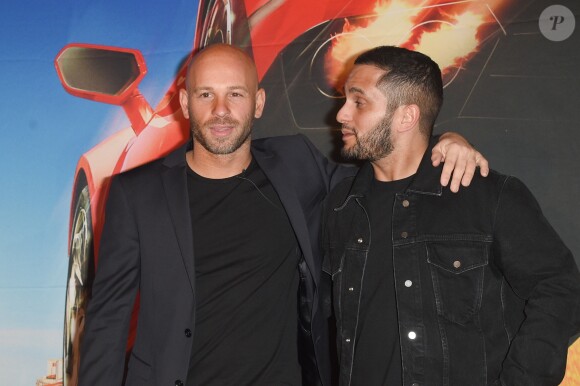 Franck Gastambide et Malik Bentalha - Avant-première du film "Taxi 5" au cinéma le Grand Rex à Paris, France, le 8 avril 2018. © Coadic Guirec/Bestimage
