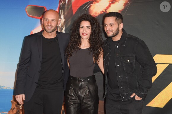 Franck Gastambide, Sabrina Ouazani et Malik Bentalha - Avant-première du film "Taxi 5" au cinéma le Grand Rex à Paris, France, le 8 avril 2018. © Coadic Guirec/Bestimage