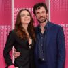 Miriam Dalmazio et Francesco Montanari durant le "Pink Carpet" des séries "Aqui En La Tierra" et "Cacciatore The Hunter" lors du festival CanneSéries à Cannes, le 9 avril 2018. © Rachid Bellak/Bestimage