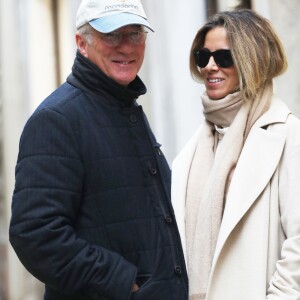 Exclusif - Richard Gere a loué pour 2 nuits la plus belle chambre de l'hôtel "La Colombe d'Or" à Saint-Paul-de-Vence pour l'anniversaire de sa compagne Alejandra Silva (35 ans). Le 17 février 2018.