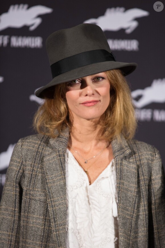 Vanessa Paradis au photocall du film "Chien" au 32e festival international du film francophone de Namur le 5 octobre 2017.