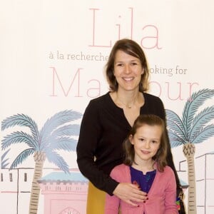 Exclusif - Marie Vilgrain et sa fille Alice - Goûter de l'album illustré "Lila à la recherche du Mansour" pour les enfants du Royal Mansour Marrakech à l'hôtel Plaza Athénée à Paris le 8 avril 2018. Cette année le Royal Mansour Marrakech a souhaité mettre les enfants à l'honneur en leur dédiant un album écrit par Colombe Schneck et illustré par Delphine Perret. © Julio Piatti /Bestimage