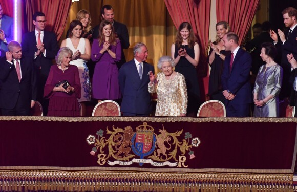 La famille royale d'Angleterre et la reine Elizabeth II d'Angleterre - Concert au théâtre Royal Albert Hall à l'occasion du 92e anniversaire de la reine Elizabeth II d'Angleterre à Londres le 21 avril 2018.