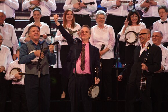 Ed Balls, Frank Skinner et Harry Hill - Concert au théâtre Royal Albert Hall à l'occasion du 92e anniversaire de la reine Elizabeth II d'Angleterre à Londres le 21 avril 2018.