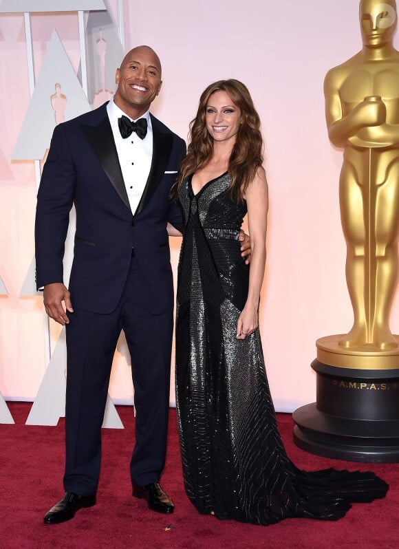 Dwayne Johnson et Lauren Hashian - People à la 87ème cérémonie des Oscars à Hollywood le 22 février 2015 23 February 2015.