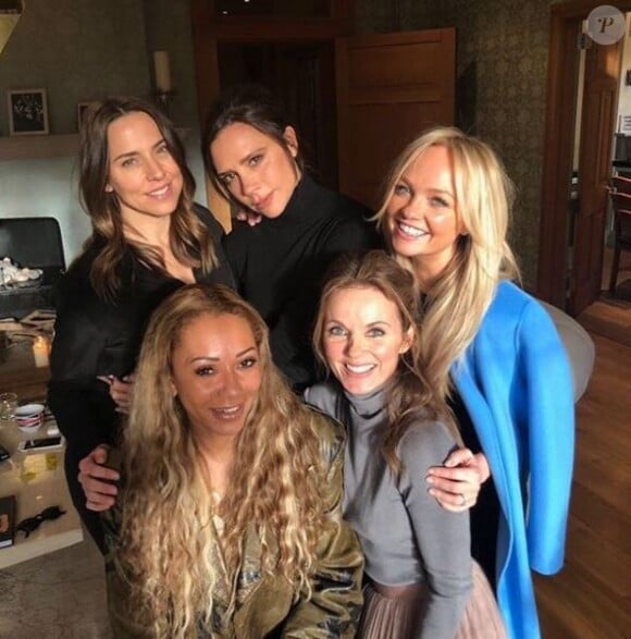 Les Spice Girls réunies chez Geri Halliwell le 2 février 2018.