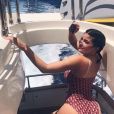 Kylie Jenner en vacances aux Îles Turques-et-Caïques avec sa fille Stormi et son petit ami Travis Scott. Mai 2018.