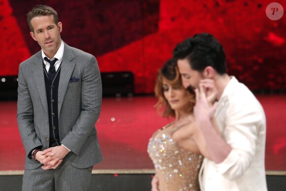 Ryan Reynolds lors de l'émission "Danse avec les stars" à Rome le 5 mai 2018.