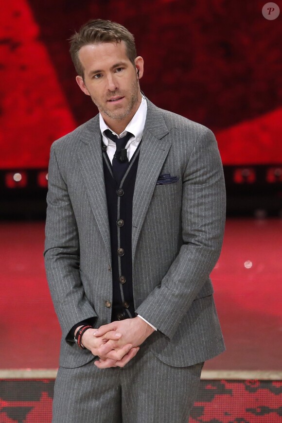 Ryan Reynolds lors de l'émission "Danse avec les stars" à Rome, le 5 mai 2018.