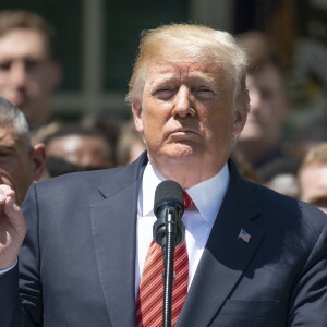 Donald Trump lors de la cérémonie "Commander-in-Chief's Trophy" à Washington. Le 1er mai 2018