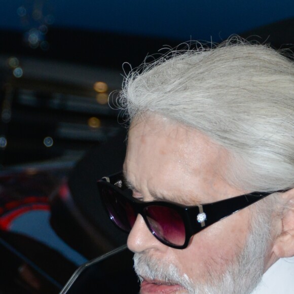 Karl Lagerfeld à la soirée Vanity Fair x Chanel chez Albane à l'hôtel JW Marriott lors du 71ème festival international du film de Cannes le 9 mai 2018. © CVS / Bestimage