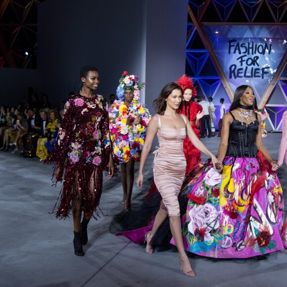 Bella Hadid, Naomi Campbell, Natasha Poly, Jussie Smollett et Natalia Vodianova lors du défilé de mode "Fashion For Relief" lors du 71ème Festival International du Film de Cannes, France, le 13 mai 2018 © Cyril Moreau/Bestimage