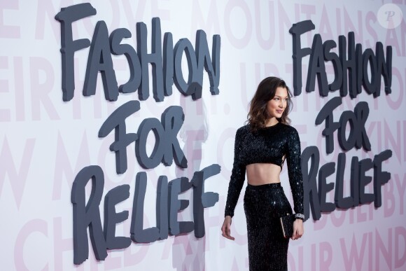 Bella Hadid lors du photocall du défilé de mode "Fashion For Relief" lors du Festival International du Film de Cannes, France, le 13 mai 2018. © Cyril Moreau/Bestimage