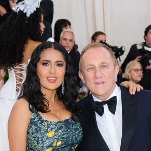 Salma Hayek et son mari François-Henri Pinault - Les célébrités arrivent à l'ouverture de l'exposition Heavenly Bodies: Fashion and the Catholic Imagination à New York, le 7 mai 2018 © Christopher Smith/AdMedia via Zuma/Bestimage