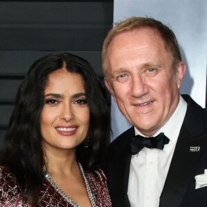Salma Hayek et son mari Francois-Henri Pinault à la soirée Vanity Fair Oscar au Wallis Annenberg Center à Beverly Hills, le 4 mars 2018