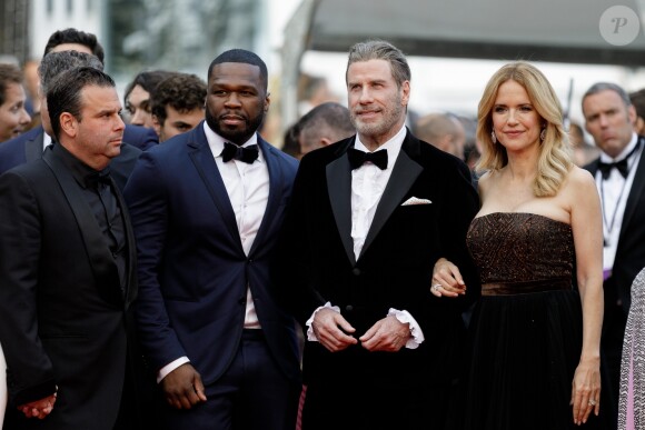John Gotti Jr, 50 Cent (Curtis James Jackson), John Travolta et sa femme Kelly Preston - Montée des marches du film "'Solo: A Star Wars Story' " lors du 71ème Festival International du Film de Cannes le 15 mai 2018. © Jacovides/Borde/Moreau/Bestimage