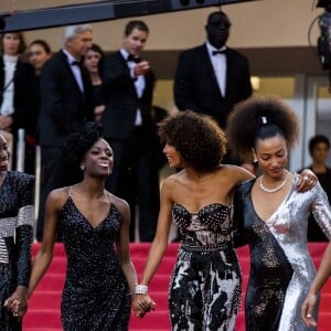 Le collectif des 16 actrices "Noire n'est pas mon métier" dont Sonia Rolland (Habillée en Balmain) - Montée des marches du film " Burning " lors du 71ème Festival International du Film de Cannes. Le 16 mai 2018 © Borde-Jacovides-Moreau/Bestimage