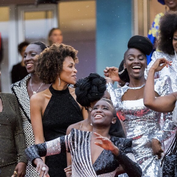 Le collectif des 16 actrices "Noire n'est pas mon métier" dont Sonia Rolland, Shirley Souagnon (Habillées en Balmain) - Montée des marches du film " Burning " lors du 71ème Festival International du Film de Cannes. Le 16 mai 2018 © Borde-Jacovides-Moreau/Bestimage