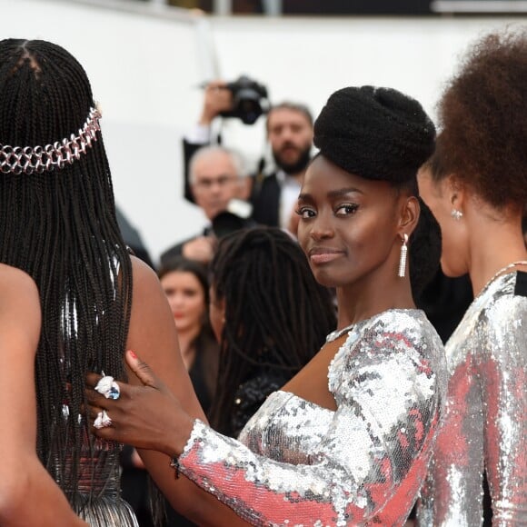 Le collectif des 16 actrices "Noire n'est pas mon métier" dont Aïssa Maïga (Habillée en Balmain) - Montée des marches du film " Burning " lors du 71ème Festival International du Film de Cannes. Le 16 mai 2018 © Giancarlo Gorassini / Bestimage