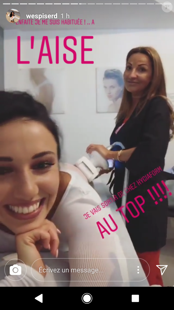 Delphine Wespiser dans un centre d'amincissement - Instagram, 16 mai 2018