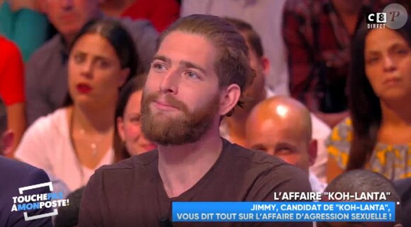 Jimmy, candidat de la saison annulée de "Koh-Lanta" (TF1) et invité de "Touche pas à mon poste" (C8) jeudi 17 mai 2018, s'exprime sur l'agression sexuelle présumée dont aurait été victime Candide Renard sur le tournage.