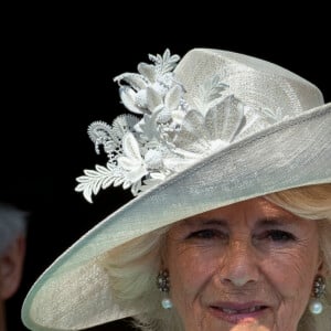 Camilla Parker Bowles, duchesse de Cornouailles, lors de la garden party pour les 70 ans du prince Charles au palais de Buckingham à Londres. Le 22 mai 2018