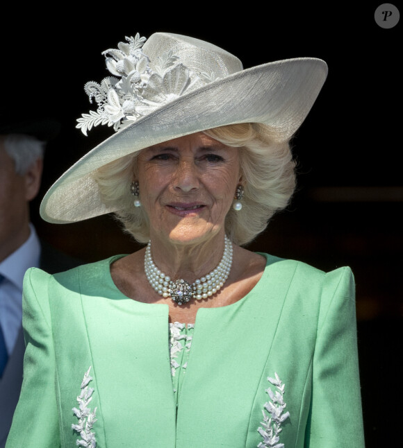 Camilla Parker Bowles, duchesse de Cornouailles, lors de la garden party pour les 70 ans du prince Charles au palais de Buckingham à Londres. Le 22 mai 2018