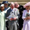 Doria Ragland, Le prince Charles, prince de Galles, et Camilla Parker Bowles, duchesse de Cornouailles - Les invités à la sortie de la chapelle St. George au château de Windsor, Royaume Uni, le 19 mai 2018