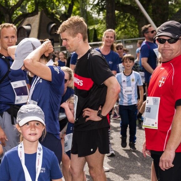 La princesse Mary de Danemark et ses enfants le prince Christian, la princesse Isabella, le prince Vincent et la princesse Josephine ont couru la Royal Run organisée pour les 50 ans du prince Frederik, à Copenhague/Frederiksberg, le 21 mai 2018.