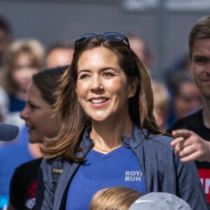 La princesse Mary de Danemark et ses enfants le prince Christian, la princesse Isabella, le prince Vincent et la princesse Josephine ont couru la Royal Run organisée pour les 50 ans du prince Frederik, à Copenhague/Frederiksberg, le 21 mai 2018.