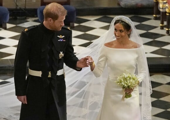 Le prince Harry et Meghan Markle, duchesse de Sussex - Cérémonie de mariage du prince Harry et de Meghan Markle en la chapelle Saint-George au château de Windsor, Royaume Uni, le 19 mai 2018.
