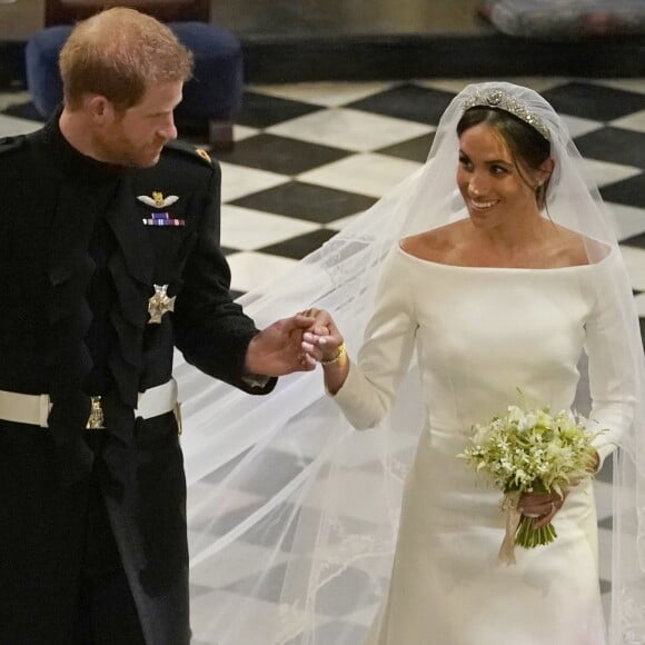 Le prince Harry et Meghan Markle, duchesse de Sussex - Cérémonie de mariage du prince Harry et de Meghan Markle en la chapelle Saint-George au château de Windsor, Royaume Uni, le 19 mai 2018.